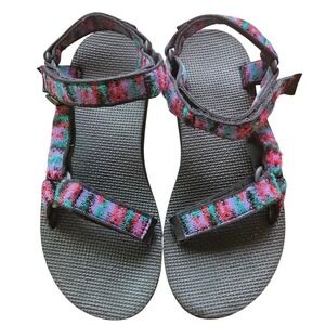 Teva Original Universal Sandals Womens 7 Multi Color Geometric Strappy